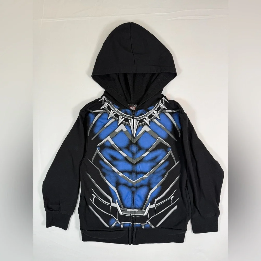 MARVEL Boys‎ Black Panther Zip Up Hoodie XS Superhero Graphic Casual Everyday